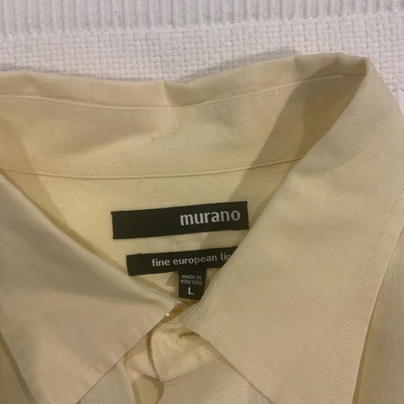 Murano Light Yellow Casual Button Down Shirt Long Sleeve Large - Picture 6 of 7